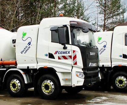 Die neuen Cemex-Fahrmischer mit vollelektrischem Antrieb