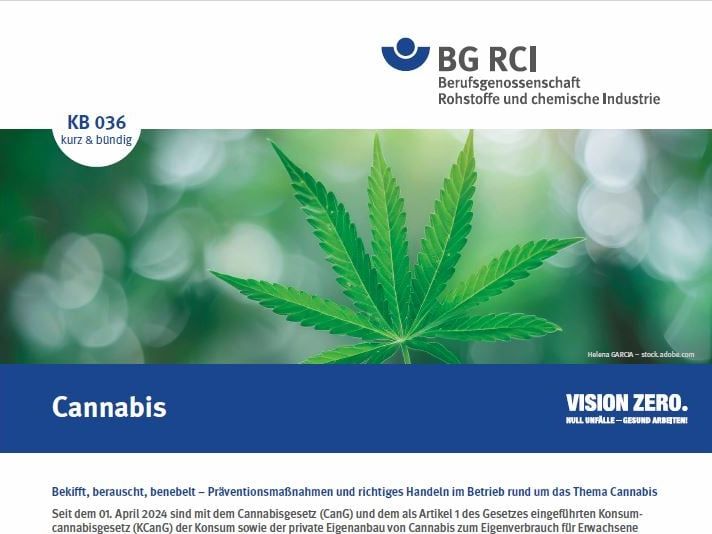Titelbild der Broschüre KB 036 des BG RCI Titelbild (Ausschnitt) der Broschüre KB 036 des BG RCI