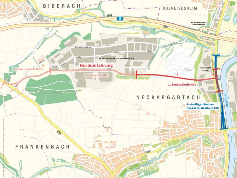 Das Großprojekt entlastet künftig gleich zwei Stadtteile und bindet den KI-Innovationspark IPAI optimal an das Hauptverkehrsnetz an. Baustart in Heilbronn: Wolff & Müller baut Neckartalstraße aus und realisiert ersten Bauabschnitt der Nordumfahrung