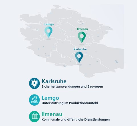 Die Standorte des ‚Humanoid Robots Experience Lab‘.