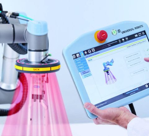 Safety-Konfiguration in drei Schritten: IP-Adresse einstellen, Schutzfeldlänge definieren, Validierungspunkt einlernen.