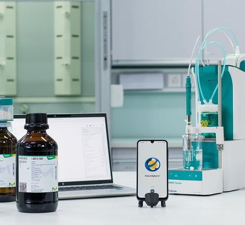 Aquastar, ChemiSphere und Titripur Digitale Schnittstelle zwischen Reagenzienflasche und Titrator