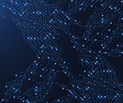 Abstract technological dark background as a symbolic image for semiconductor production
