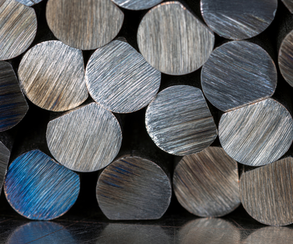 Metal cross-section as a symbol for metal processing