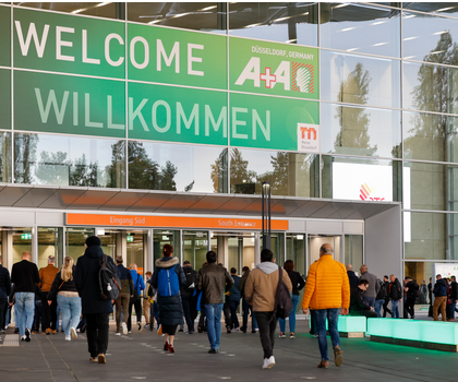 A+A Fachmesse - Eingangsbereich an der Messe Düsseldorf A+A Fachmesse - Eingangsbereich an der Messe Düsseldorf