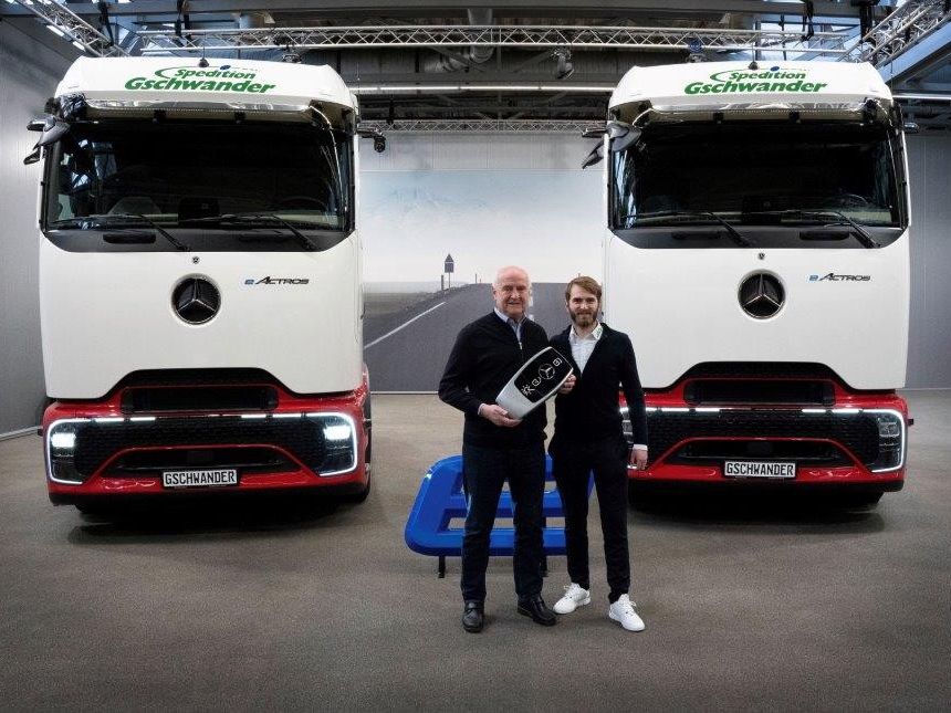 Spedition Gschwander startet mit vier eActros 600 in die Elektromobilität