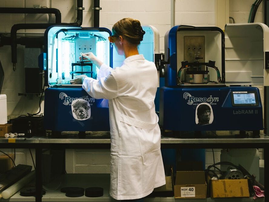 Die transparenten Zylinder und die kleinen Teflonkugeln entwickelten die Forschenden für die Experimente selbst. Die transparenten Zylinder und die kleinen Teflonkugeln entwickelten die Forschenden für die Experimente selbst.