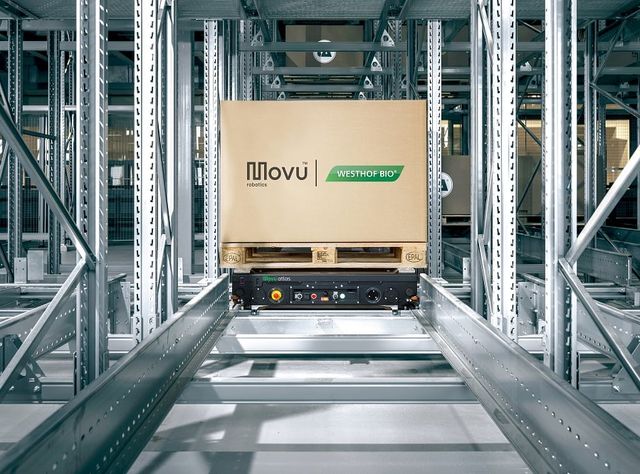Shuttle: Westhof Bio setzt auf Palettenshuttle von Movu Robotics Shuttle: Westhof Bio setzt auf Palettenshuttle von Movu Robotics