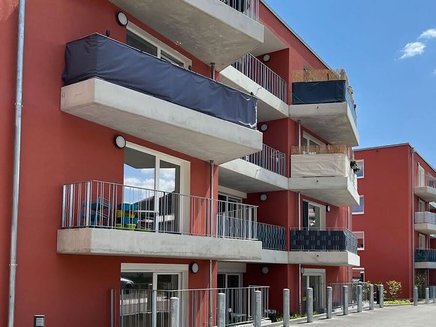 Wohnquartier in Bayreuth Blick auf die Wohngebäude in Bayreuth, für die Ziegel von Schlagmann Poroton verwendet wurden.