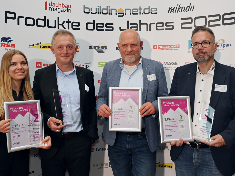 Produkte des Jahres 2026 - Die Gewinner in der Kategorie „Ingenieurholzbau & Konstruktion“ Produkte des Jahres 2026 - Die Gewinner in der Kategorie „Ingenieurholzbau & Konstruktion“