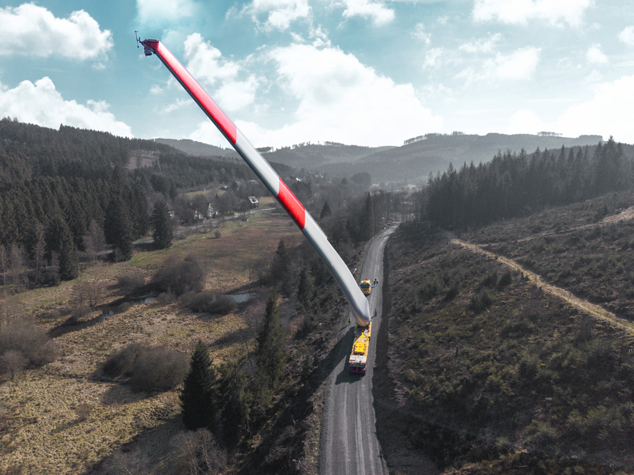 Drei Scheuerle BladeLifter im Einsatz für Windpark Bad Berleburg