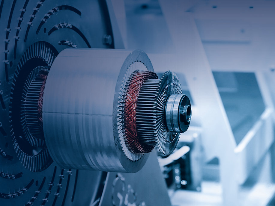 Production in the field of electromobility at the Grob plants - the picture shows an electric motor