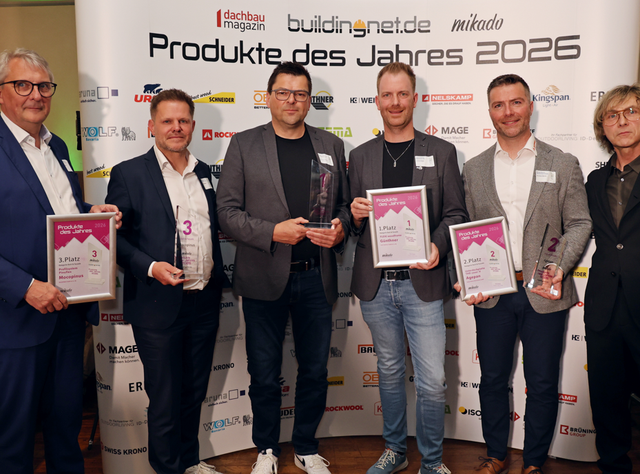 Produkte des Jahres 2026 - Die Gewinner in der Kategorie „Dach & Fassade“ Produkte des Jahres 2026 - Die Gewinner in der Kategorie „Dach & Fassade“