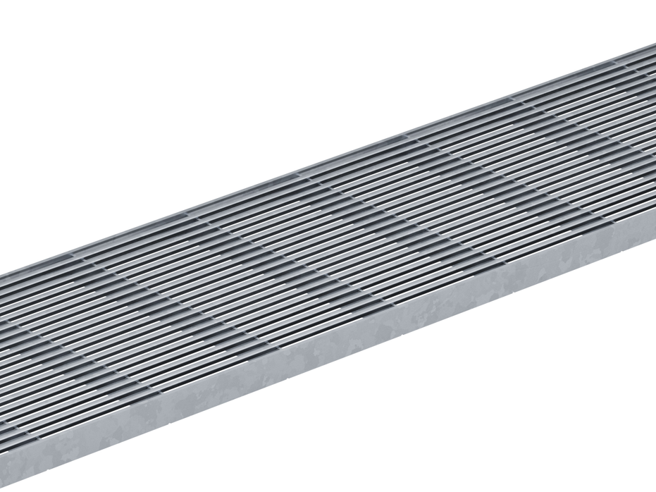 Auch auf dem Messestand zu sehen: Die neuen Design-Längsstabroste für die Entwässerungslinie BG-FLEX FA zeichnen sich durch 2-fach-Verschraubung je Meter sowie eine filigrane Eleganz und hohe Verarbeitungsqualität aus.