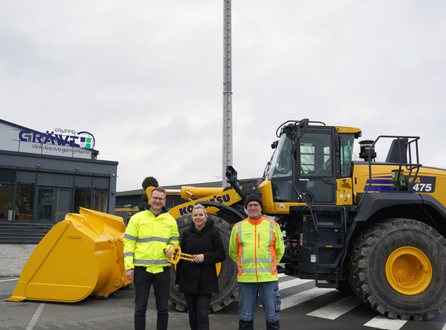 Gräwe treibt Flottenerweiterung voran: Komatsu WA475 10E0 im harten Baustoffeinsatz