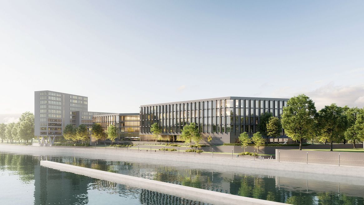 Mit Photovoltaik-Anlage, Neckarwasser gespeister Wärmepumpe und Cradle-to- Cradle zertifizierten Bauteilen wird das neue Landratsamt den KfW-Effizienzhaus- Standard 40 und die Kriterien für ein Gold-Zertifikat der DGNB erfüllen. Mit Photovoltaik-Anlage, Neckarwasser gespeister Wärmepumpe und Cradle-to- Cradle zertifizierten Bauteilen wird das neue Landratsamt den KfW-Effizienzhaus- Standard 40 und die Kriterien für ein Gold-Zertifikat der DGNB erfüllen.