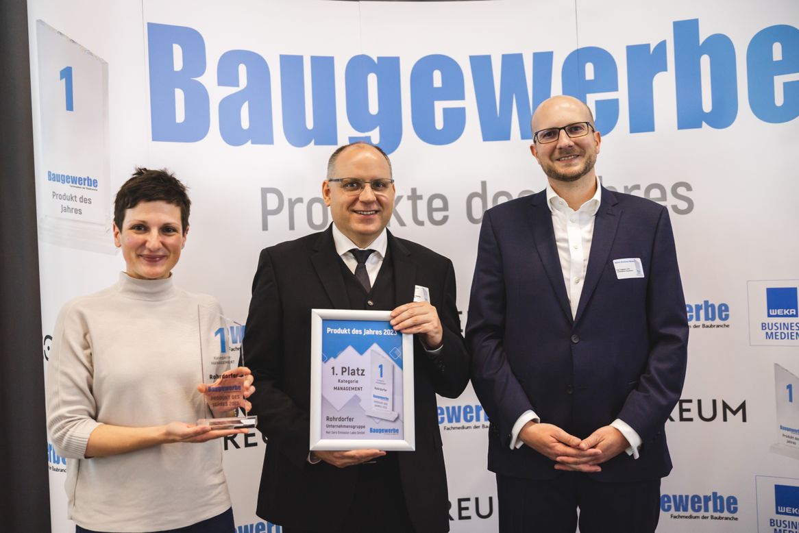Die Net Zero Emissions Labs von Rohrdorfer belegten den ersten Platz der Kategorie Management. Die Net Zero Emissions Labs von Rohrdorfer belegten den ersten Platz der Kategorie Management.