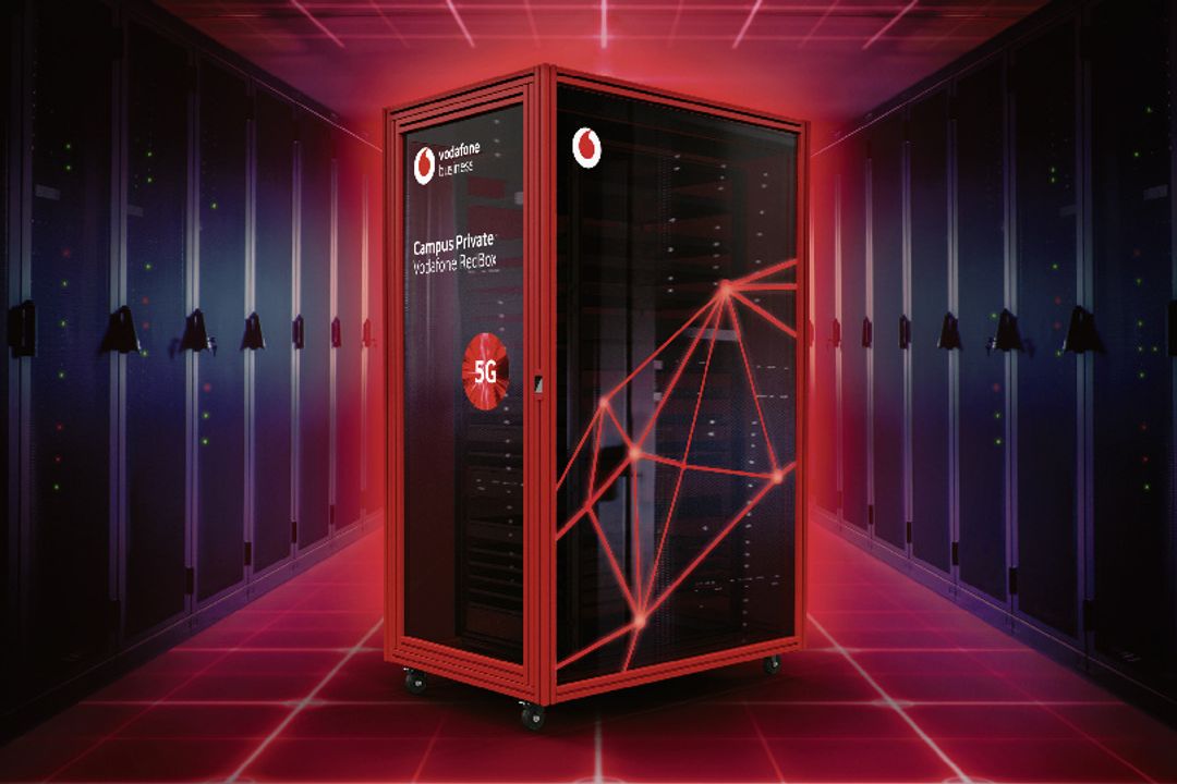 The Vodafone RedBox provides industrial customers with an entire 5G network. The Vodafone RedBox provides industrial customers with an entire 5G network.