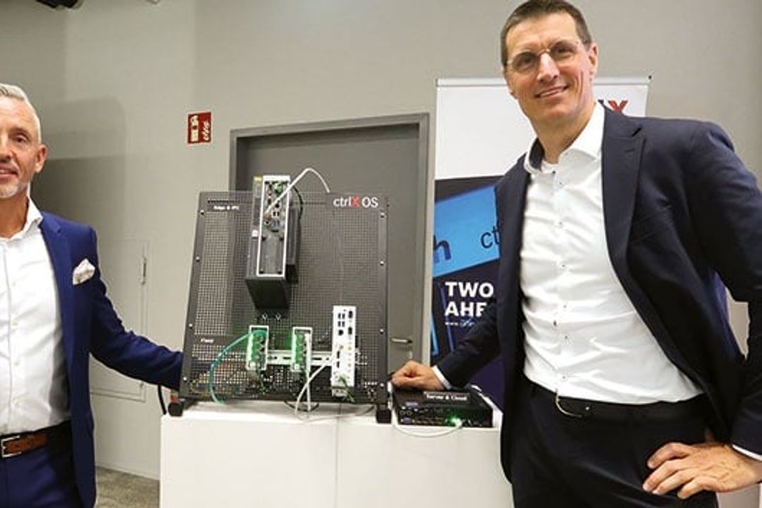 Steffen Winkler, Head of Sales (from left to right) and Thomas Fechner, Senior Vice President of the Automation & Electrification Solutions business unit at Bosch Rexroth Steffen Winkler, Head of Sales (from left to right) and Thomas Fechner, Senior Vice President of the Automation & Electrification Solutions business unit at Bosch Rexroth