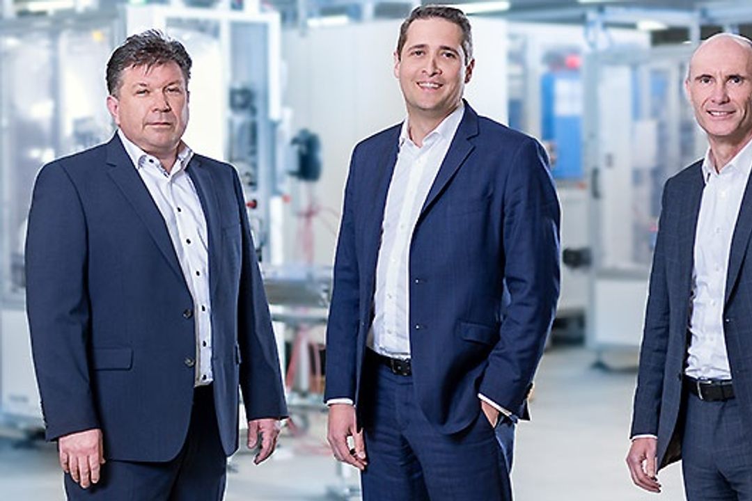 Geschäftsführung Hahn Group (von links): Frank Konrad (CTO/COO), Philipp Unterhalt (CEO), Axel Greschitz (CFO). Geschäftsführung Hahn Group (von links): Frank Konrad (CTO/COO), Philipp Unterhalt (CEO), Axel Greschitz (CFO).