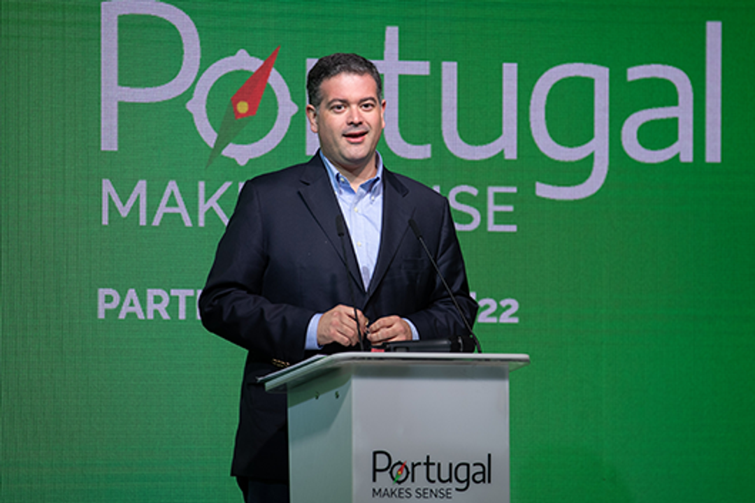 Luis Filipe de Castro Henriques, President of AICEP (Portuguese Trade & Investment Agency), speaks at Hannover Messe 2022. Portugal is the partner country of this year's industrial show. Luis Filipe de Castro Henriques, President of AICEP (Portuguese Trade & Investment Agency), speaks at Hannover Messe 2022. Portugal is the partner country of this year's industrial show.