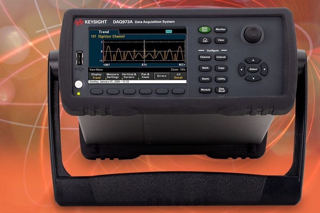 The DAQ973A from Keysight is a modular measurement data acquisition system with USB, LAN and GPIB interfaces, consisting of a basic device and a selection of nine measurement modules. The DAQ973A from Keysight is a modular measurement data acquisition system with USB, LAN and GPIB interfaces, consisting of a basic device and a selection of nine measurement modules.