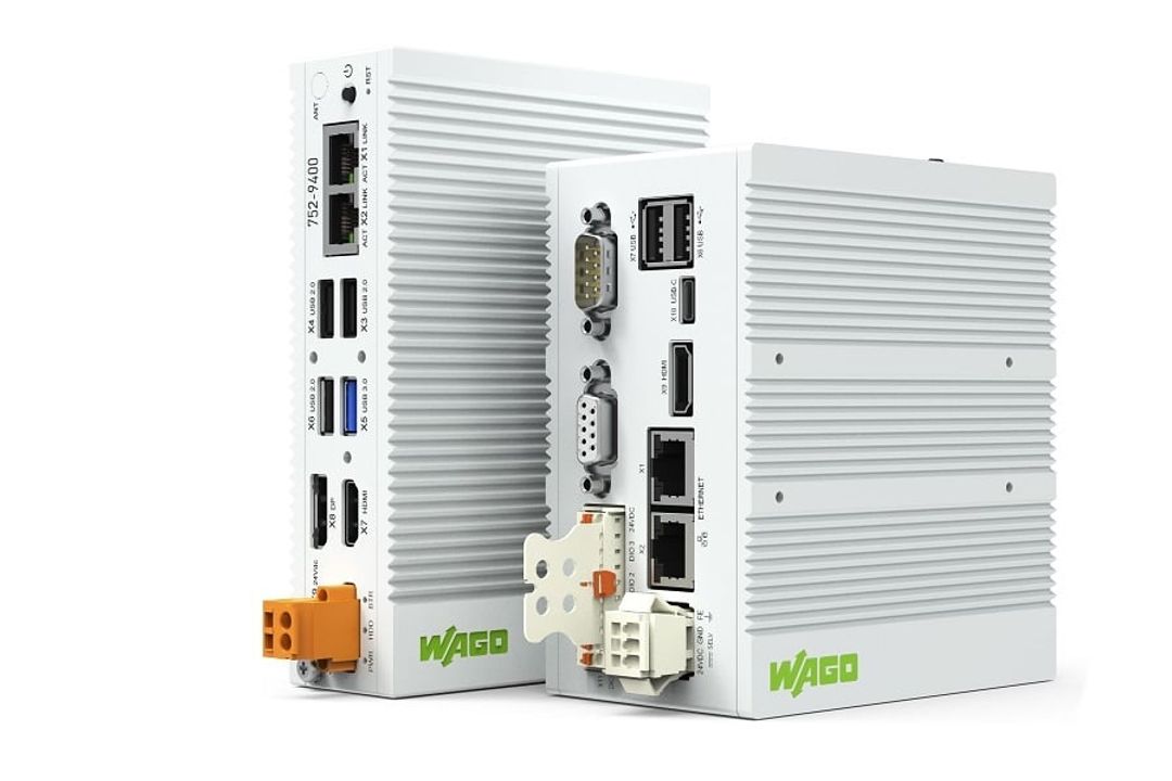 Wago is launching two new edge devices, an edge controller and an edge computer. The 752-8303/8000-0002 Edge Controller from Wago works with an ARM Cortex A9 quad-core processor and has an extensive range of interfaces. Wago is launching two new edge devices, an edge controller and an edge computer. The 752-8303/8000-0002 Edge Controller from Wago works with an ARM Cortex A9 quad-core processor and has an extensive range of interfaces.