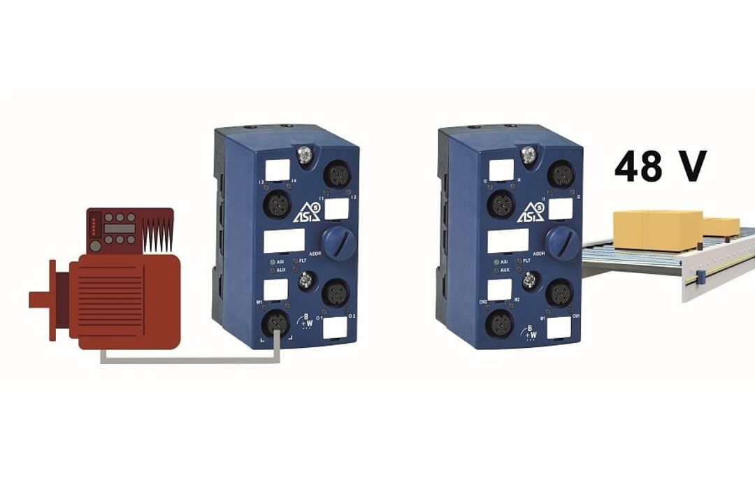 Bihl+Wiedemann has added ASi-5 motor modules to its ASi product portfolio - firstly for direct control of roller drives with 24 V(DC) and 48 V(DC) via ASi, and secondly for decentralized control of three-phase AC drives with and without Bihl+Wiedemann has added ASi-5 motor modules to its ASi product portfolio - firstly for direct control of roller drives with 24 V(DC) and 48 V(DC) via ASi, and secondly for decentralized control of three-phase AC drives with and without