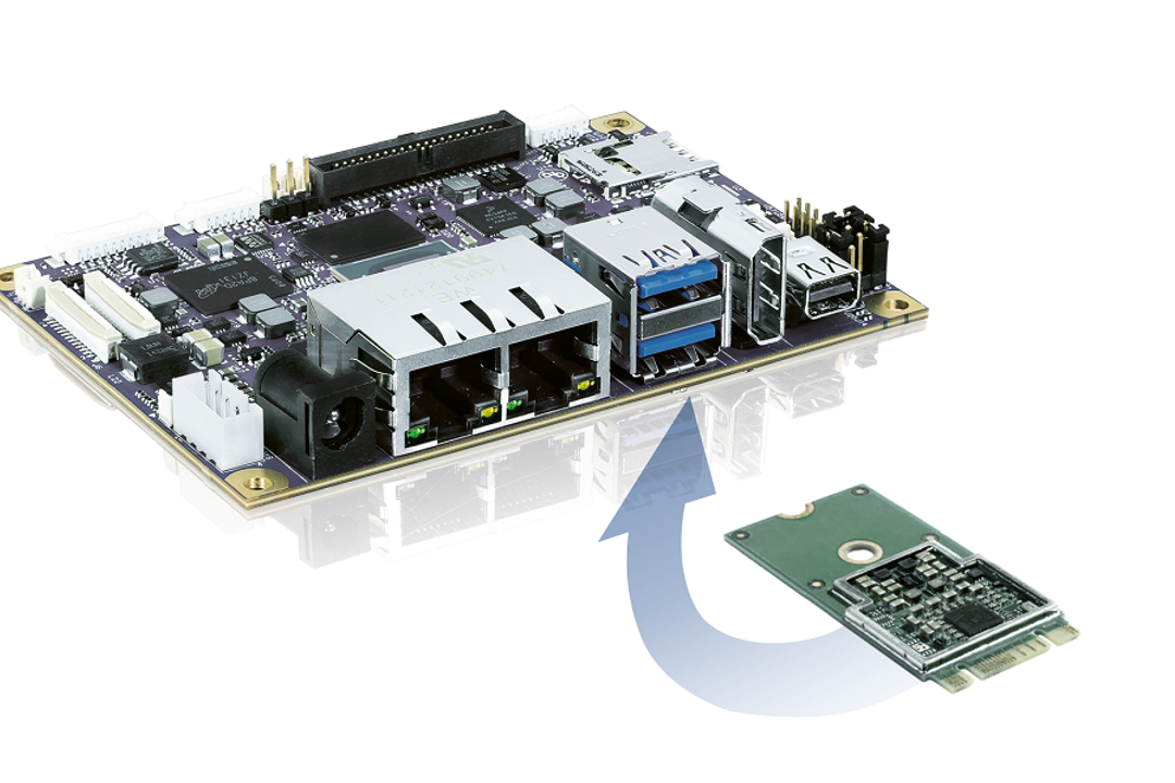 The compact Kontron AI platform consists of an M.2 module with the Google Coral accelerator for the software ecosystem 'Tensorflow' (lite) on a 2.5 inch 'pITX' single board computer with the NXP i.MX8 processor. The compact Kontron AI platform consists of an M.2 module with the Google Coral accelerator for the software ecosystem 'Tensorflow' (lite) on a 2.5 inch 'pITX' single board computer with the NXP i.MX8 processor.