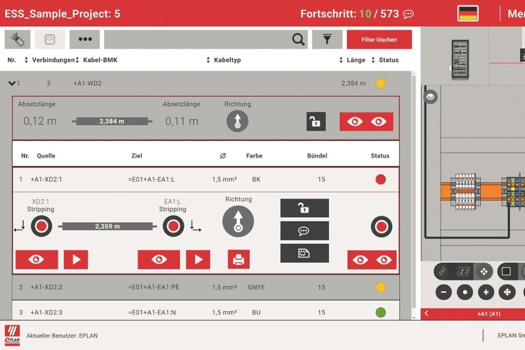 Eplan Smart Wiring 2.9: Dashboards can be customized. Eplan Smart Wiring 2.9: Dashboards can be customized.