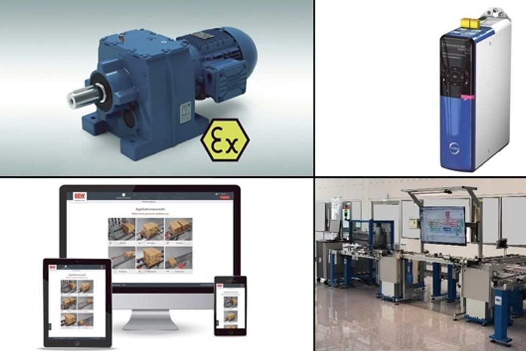 Picture collage of drive technology products