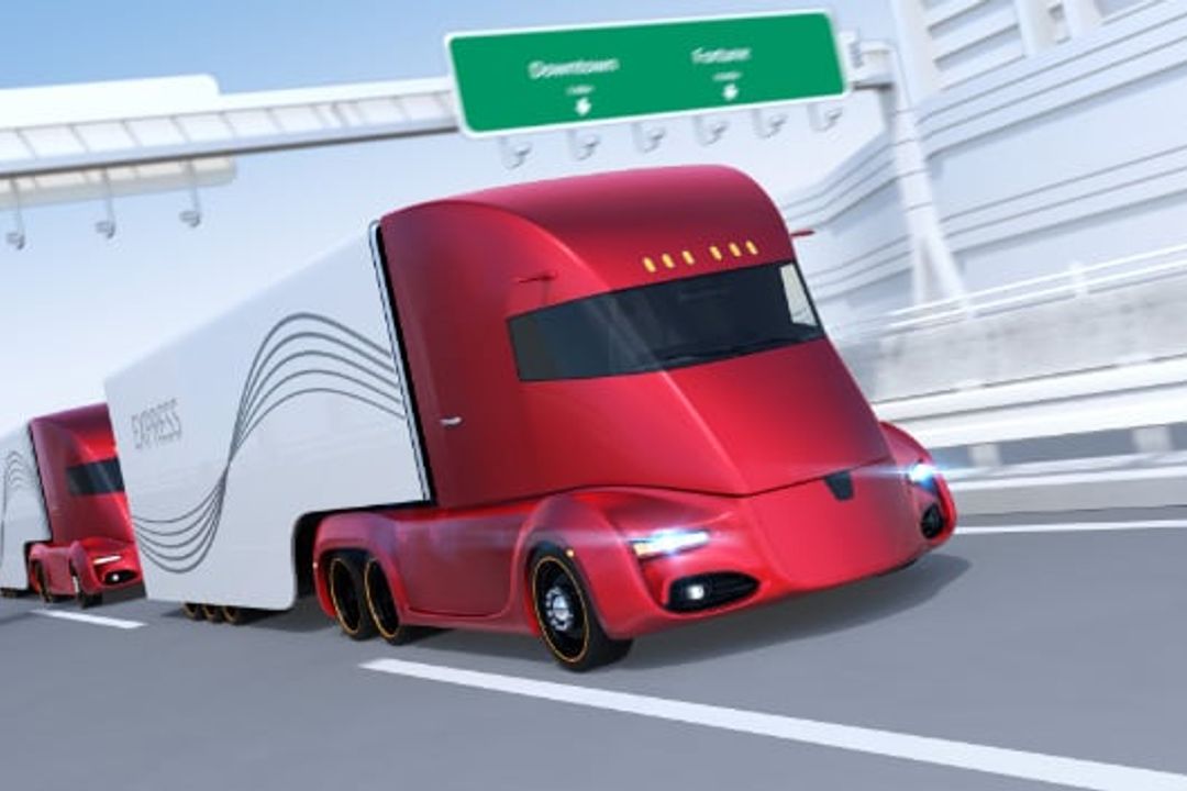 Konvoi-Fahrt Lkw