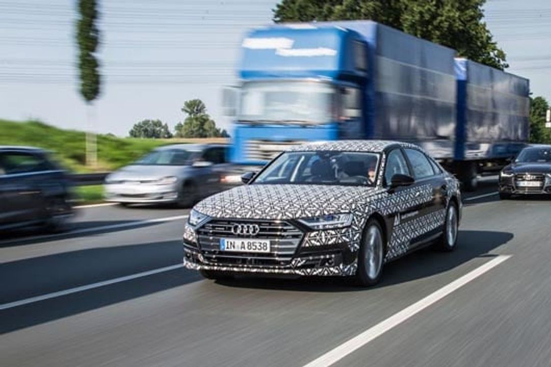 The A8 presented in July enables highly automated driving at level 3. The A8 presented in July enables highly automated driving at level 3.