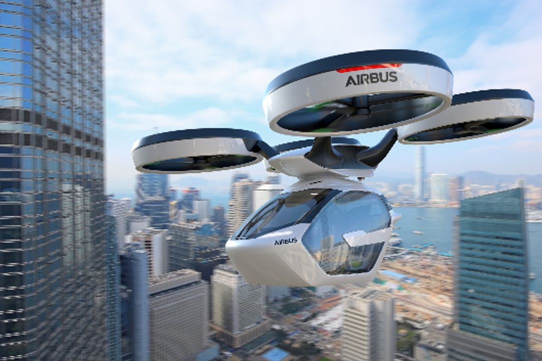 The Airbus Group air cab in the air. The Airbus Group air cab in the air.