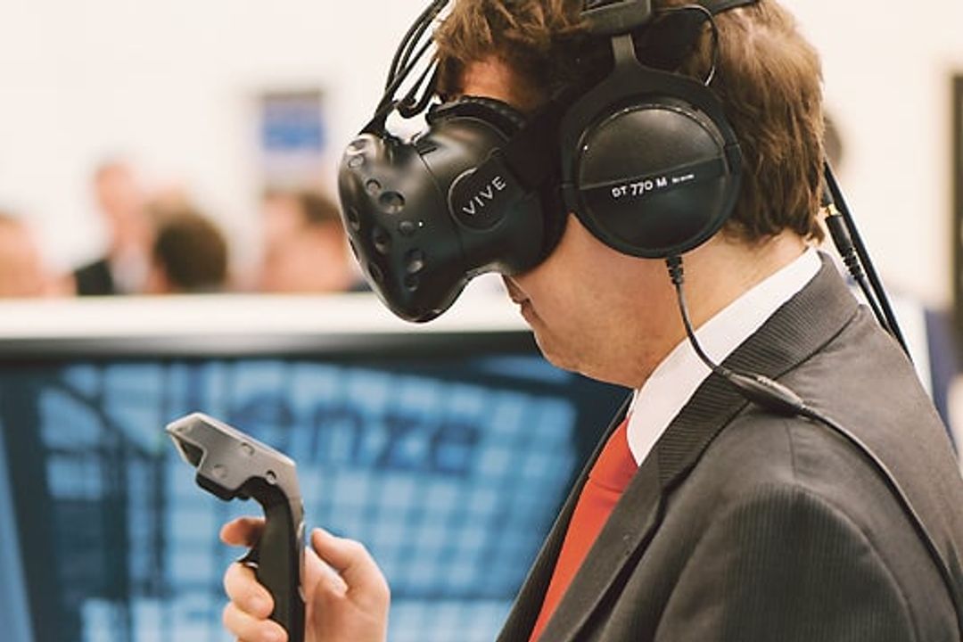 Augmented reality glasses in use Augmented reality glasses in use