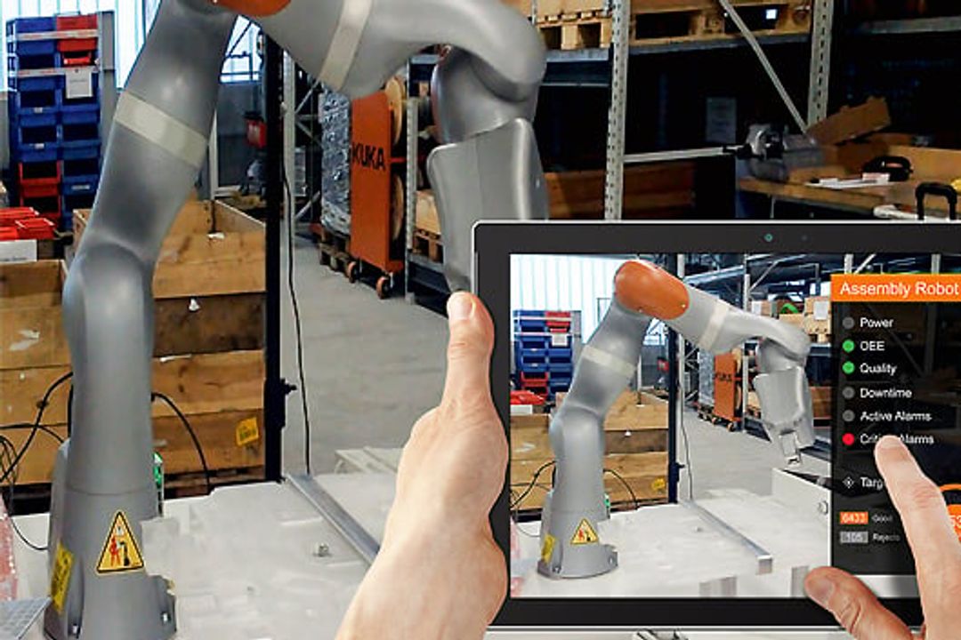 Demo-Applikation von Iconics mit einem Industrieroboter