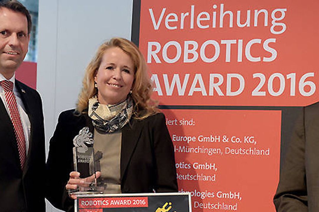 Nicole Gusterhuber from WHN Technologies at the Robotics Award 2016 ceremony