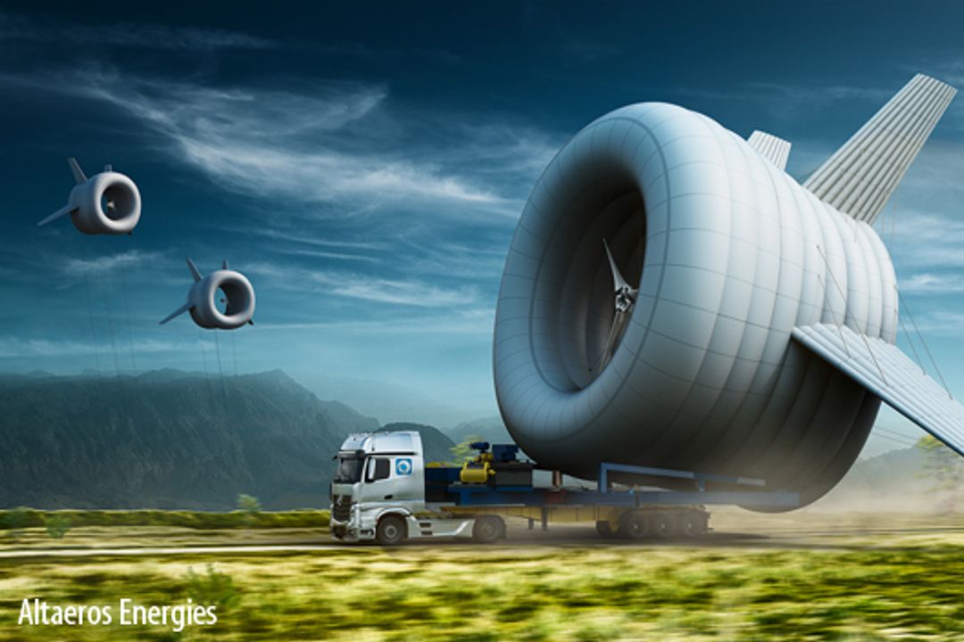 Erneuerbare Energien: Windkraftturbine an der Drachenschnur