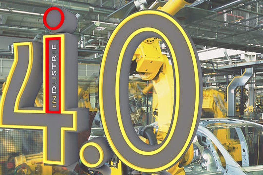 Industrieroboter bei der Automobilproduktion, Industrie 4.0