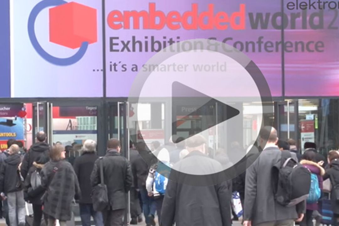 Eingang der Nürnberger Messe zur embedded world 2015