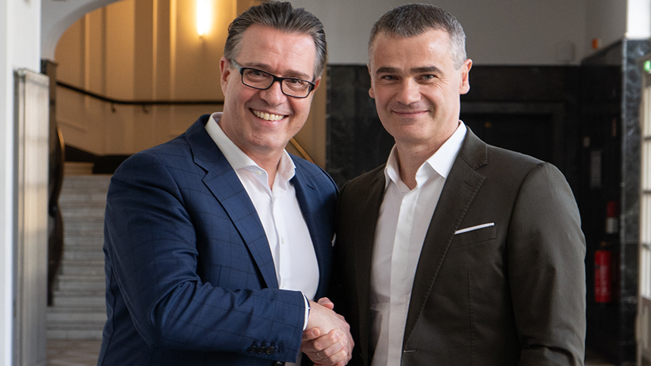 The outgoing CEO of Axians Germany, Jacques Diaz (left), with Burim Mirakaj, CEO Axians DACH & CEE (Central Eastern Europe). The outgoing CEO of Axians Germany, Jacques Diaz (left), with Burim Mirakaj, CEO Axians DACH & CEE (Central Eastern Europe).