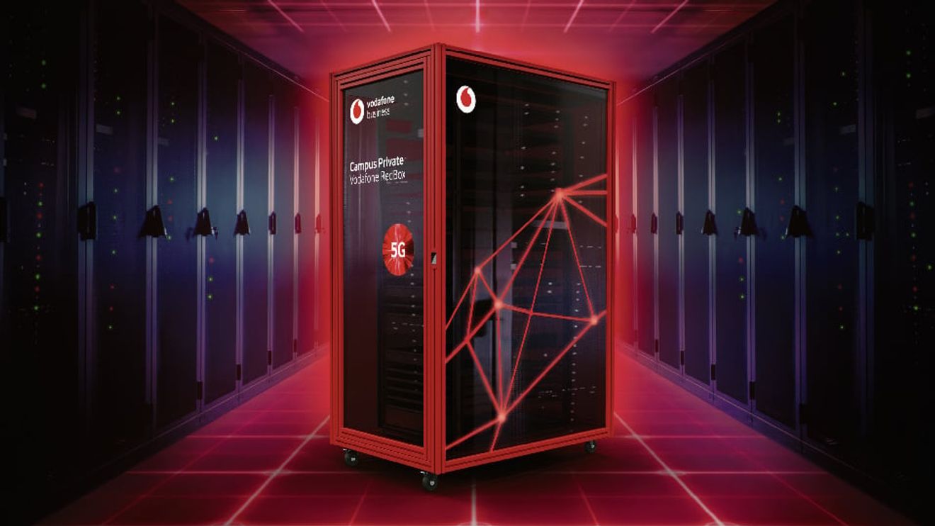 The Vodafone RedBox provides industrial customers with an entire 5G network. The Vodafone RedBox provides industrial customers with an entire 5G network.