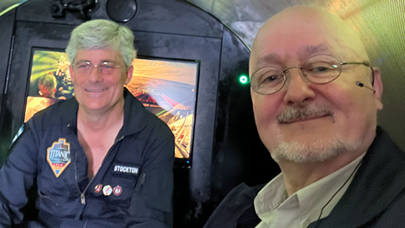 KIT researcher Axel Waibel (right) in the submarine with the founder of OceanGate, Stockton Rush. KIT researcher Axel Waibel (right) in the submarine with the founder of OceanGate, Stockton Rush.