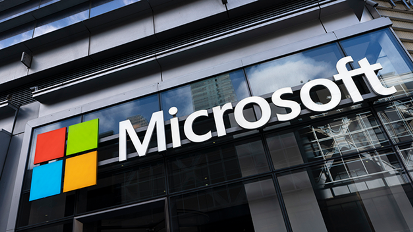 Microsoft lettering in New York Microsoft lettering in New York