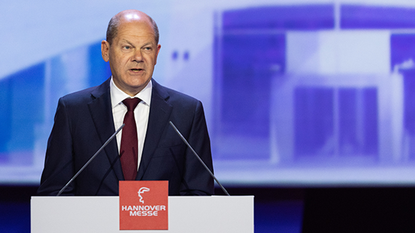 Bundeskanzler Olaf Scholz (SPD) spricht bei der Eröffnung der Hannover Messe 2022. Bundeskanzler Olaf Scholz (SPD) spricht bei der Eröffnung der Hannover Messe 2022.