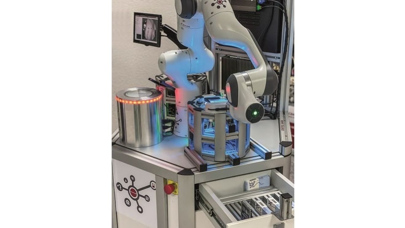 The modular QBIC systems with integrated IOTA from Cretec are a new generation of mobile, fully automated work platforms based on cobots, which according to the provider are easy to operate, very fast and can be used individually. The modular QBIC systems with integrated IOTA from Cretec are a new generation of mobile, fully automated work platforms based on cobots, which according to the provider are easy to operate, very fast and can be used individually.