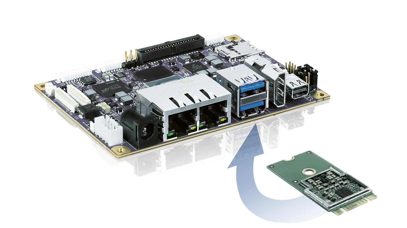 The compact Kontron AI platform consists of an M.2 module with the Google Coral accelerator for the software ecosystem 'Tensorflow' (lite) on a 2.5 inch 'pITX' single board computer with the NXP i.MX8 processor. The compact Kontron AI platform consists of an M.2 module with the Google Coral accelerator for the software ecosystem 'Tensorflow' (lite) on a 2.5 inch 'pITX' single board computer with the NXP i.MX8 processor.