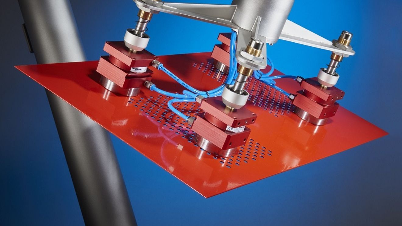 The magnetic gripper from Goudsmit Mag- netics is used to automatically pick up, place or position steel objects or other ferromagnetic objects.
