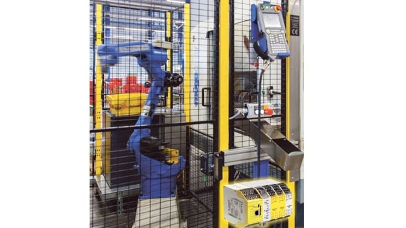 A_Industrial robot behind the safety fence