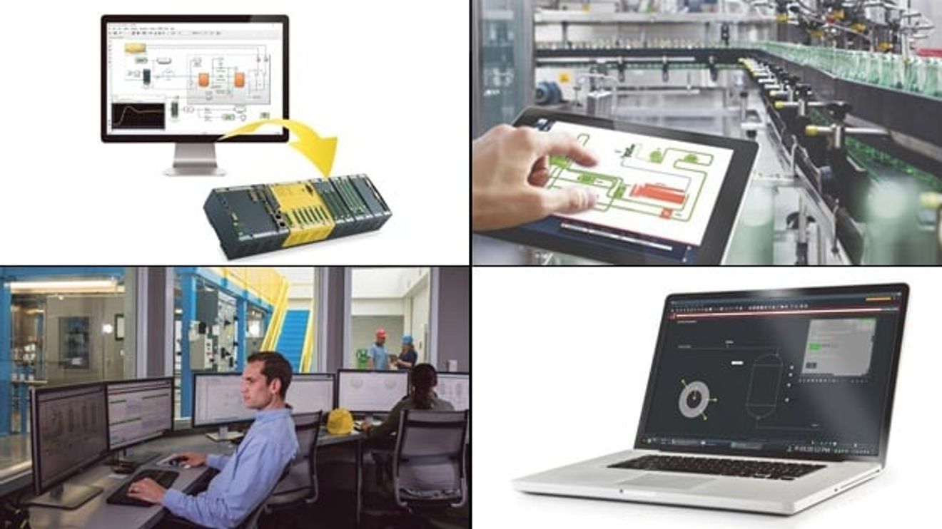 Bildcollage zu Produkten aus dem Bereich IT & Fertigung